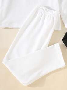 4 Stücke Jungen Lässig Thermo Rundhals Langarm T-Shirt Unterwäsche und Lange Hose Set, einfarbig dick Rundhals Langarm und Hose, geeignet für Outdoor-Tragen, bequem und hautfreundlich, toll als Geschenk