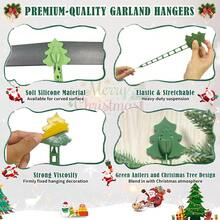 6/12 pièces Crochets de couronne de Noël, Liens de couronne de Noël, Supports de bas de Noël pour cheminée, Crochets adhésifs réutilisables en silicone pour couronnes, Bandes élastiques de liens de couronne pour cadre de porte, cheminée, rampe d'escalier de guirlande. Décorations de Noël pour la maison, décoration de pièce en hiver - Vert - Voir 3