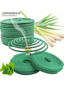 20/40 piezas Espiral de incienso de citronela de hierba de limón, apto para uso en exteriores - Aromaterapia de citronela de hierba de limón - Tiempo de quemado de 3-4 horas - Excelente para el borde de la piscina, patio, porche, terraza, camping y senderismo, accesorios de camping, diseño de espiral, quema lenta