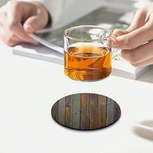 4/6/432 pièces Dessous de verre en polyester (polyester) avec motif imprimé en nid d'abeille creux et grain de bois - Élégants, résistants à la chaleur, conviennent pour la décoration de la maison et du bureau, les fêtes et les décorations de vacances