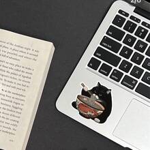 Black Cat Ramen Vinyl Sticker, Japanese Travel Sticker, Suitable For Car, Laptop, Motorcycle, Water Bottle, Luggage Tag - Multicolor - View 5