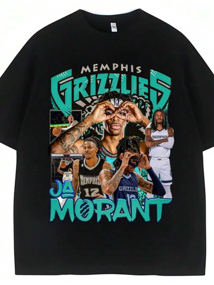 Ja Morant 12 Memphis Graphic T Shirt Basketball Fans Gifts Short Sleeve Vintage Men Women Harajuku Fashion T-Shirts Streetwear Camisetas - Đen 16 - Xem 1