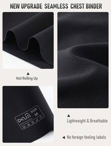 Chest Binder Transgender FTM Binder Trans Breast Binder Bra For Large Breast - màu đen - Xem 4