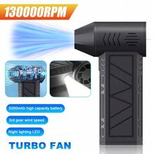 130000 RPM Jet Fan Electric Blower Brushless Motor High Speed ​​Violent Fan 52m/S Portable Fan With Light - màu đen - Xem 6