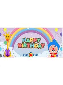 Plim Background Birthday Party Photography Cartoon Photo Background Rainbow Vinyl Desktop Banner Decoration Supplies 02 - 白色4 - 查看 2