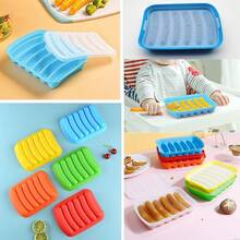 Silicone Sausage Mold - DIY Children's Hot Dogs Baking Mold For Egg And Baby's Supplementary Food, Ice Candy Jelly Chocolate Mould - Blue - View 3