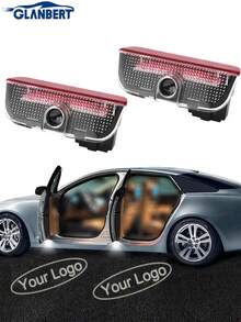 GLANBERT 2 Peças Luzes do Logotipo de Boas-Vindas do Carro Projetor de Logotipo Personalizado da Luz da Porta do Carro Projetor de Luz LED da Porta do Carro Compatível com TIGUAN/Novo VW TOUAREG/ CC/VW Touran /PHIDEON/ VW Sharan/VW Scirocco/ EosVW Magotan/VW Magotan Antigo/VW Golf/VW Sagitar/VW Passat B8 (Bateria Não Incluída)