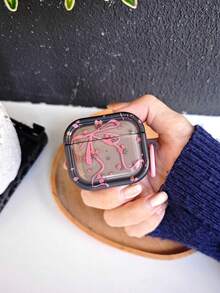 Bow-Knot 1pc Minimalist Ribbon Bow Painted Earphone Case Compatible With AirPods 1/2/3/4