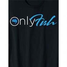 Men'S Fashion  Cotton Round Neck Casual Letter Printed Short Sleeve Men T-Shirt 180g Birthday Gifts Onlyfish Fishing Tee, Bass Fish T-Shirt Apparel - 黑色 - 查看 3