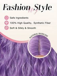 26 Inch Long Deep Wave Purple Wig; Wigs For Women, Carnival; Kpop, K Pop; Y2k; Cosplay, Heat Resistant Fiber Women's Wigs With Adjusting Belt Rose Net; Halloween; Dopamine Style; Fluffy Hair Net; Christmas; Festive Atmosphere; Back To School; Musthave For Beginners; Rose Net Hat; Comfortable To Wear; High Quality; Matte High Temperature Silk; Unique Wig; Voluminous - 紫色 - 查看 6