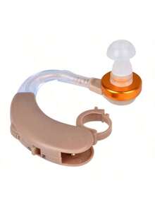 Audífonos para personas mayores, dispositivos intraauriculares para sordera, audífonos retroauriculares, ayuda auditiva, amplificación de sonido, cómodo de usar, tecnología moderna y portátil - Caqui - Ver 3