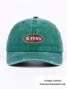 1pc Unisex BAWw Embroidered Baseball Cap Golf Dad Hat, Back To School Vintage Adjustable Washed Distressed Baseball Cap, Suitable For Baseball Games - Black - View 15