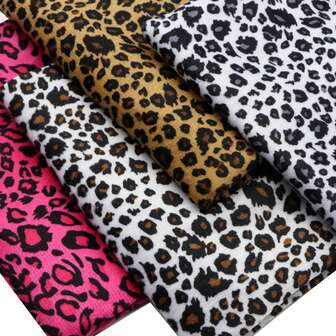 豹纹天鹅绒面料，63x19.68 英寸（160x50 厘米）绗缝预切工艺面料材料，适用于 DIY 手工项目、拼布缝纫、手工娃娃制作、礼品包装、包包钱包制作