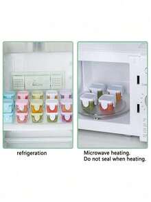 1 Peça Recipiente de Armazenamento de Petiscos Multicolorido Personalizado, Organizador de Doces e Nozes Arco-Íris, Suporte para Temperos e Geléia de Cozinha, Recipientes para Molho de Salada, Recipientes de Plástico para Molhos e Condimentos com Tampas para Lancheira, Suprimentos Escolares, Volta às Aulas, Ideal para Trabalho, Escola e Espaço Economizador Estiloso, Adorável, Personalizado Colorido - Multicolorido - Visão 2