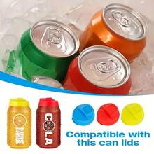 6 Leak Proof And Reusable Soda And Beer Can Lids - Covered With Beverage Lids, Suitable For Carbonated Drinks, Juices - Perfect For Grilling And Outdoor Cooking, Family Dinner Supplies, Party Supplies