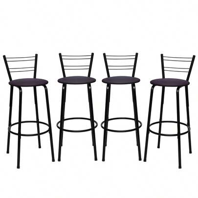 WT STORE Kit 4 Cadeira Banqueta Alta Banco Bistro Cozinha Americana Area Gourmet Bar Premium