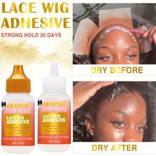 GOIPLE 2盎司蕾丝融合喷雾、15毫升/38毫升防水假发胶、0.56盎司发蜡棒、1.05盎司造型啫喱、1盎司胶水去除剂、眉刀、高清假发帽（1包/2个）、造型围巾、蕾丝假发融合胶带、双面梳、造型配件、10件套假发安装工具套装