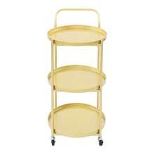 SENDERPICK Rolling Bar Cart Mobile Storage Cart Metal Frame Serving Cart For Kitchen Dining Room - Gold - View 9