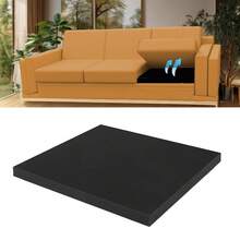 40D Quadratisches Sofakissen-Einsatz, löst das Problem des eingesunkenen Sitzes, hochelastisches Sofakissen, behebt Sofa-Eindellung zur Verbesserung des Komforts, Größe: 50 cm x 50 cm x 4 cm, Schwarz - Schwarz - Übersicht 10