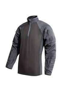 Men's Tactical Frog Shirt - Durable Multi-Pocket Long Sleeve Stand Collar Outdoor Shirt, Machine Washable, Sizes S-3XL For Hiking, Camping, Fishing & Casual Wear, Solid Color Design, Reinforced Material, Heavy-Duty Construction - 灰色 - 查看 6