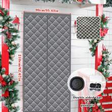 ستارة باب عازلة للحرارة مغناطيسية - قماش أكسفورد ثقيل، بطانة مسمكة، زيادة في الارتفاع بمقدار 2 بوصة، مناسبة لأبواب زجاجية انزلاقية بعرض 80-120 سم، تحافظ على الدفء وتقلل الضوضاء في الشتاء، رمادي، ستارة باب شتوية، عزل باب انزلاقي، سطح منسوج، هيكل، عزل المنزل، تصميم، خياطة مقواة، حل عزل المنزل