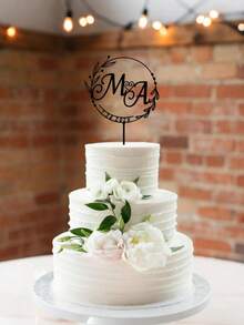 1 miếng trang trí bánh bằng Acrylic, miếng chèn bánh tùy chỉnh, trang trí tinh tế, tùy chỉnh cổ điển, cá nhân hóa, thích hợp cho đám cưới, sinh nhật - Nhiều màu - Xem 6