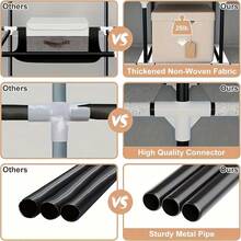 便携式衣柜，衣物收纳柜，3-4层大容量简约衣柜，卧室衣柜，家用布艺衣柜，适用于出租房/宿舍，衣物收纳，坚固耐用组装式布艺衣柜 - 彩色 - 查看 9