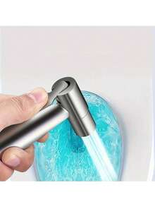 304 Stainless Steel Handheld Toilet Bidet Sprayer Set, Wall Mounted - Includes 118.11 Inch Retractable Hose And Bracket / Toilet Cleaning Sprayer | Pressurized Spray Gun Toilet Feminine Wash, Small Nozzle Toilet Flushing Spray Head