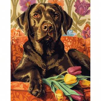 1 st målning efter siffror för vuxna nybörjarkit blommor modern väggkonst bildpenna med siffror för gör-det-själv-present 40x50cm/16x20tum utan ram