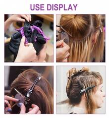 Pinzas antideslizantes profesionales con diseño de caimán - Pinzas grandes para el peinado de mujeres - Morado - Ver 3