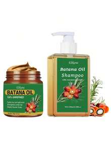 1pc BATANA OIL & SHAMPOO SET - Solid Batana Oil, Quickly Smoothes Frizz And Improves Dry Split Ends, Perfect For Dry Hair Care! - Green - View 13
