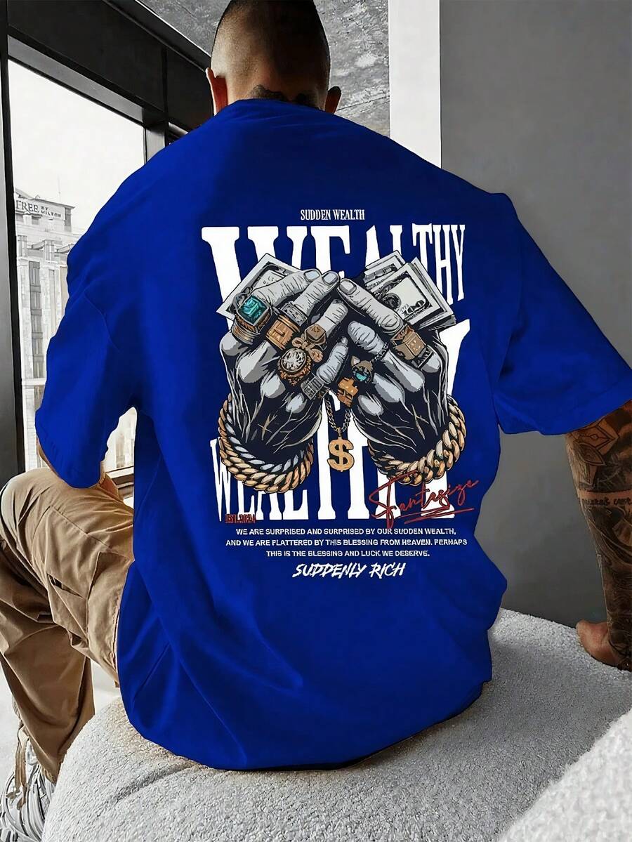 Camiseta de manga corta casual con estampado para hombres, de moda para el verano