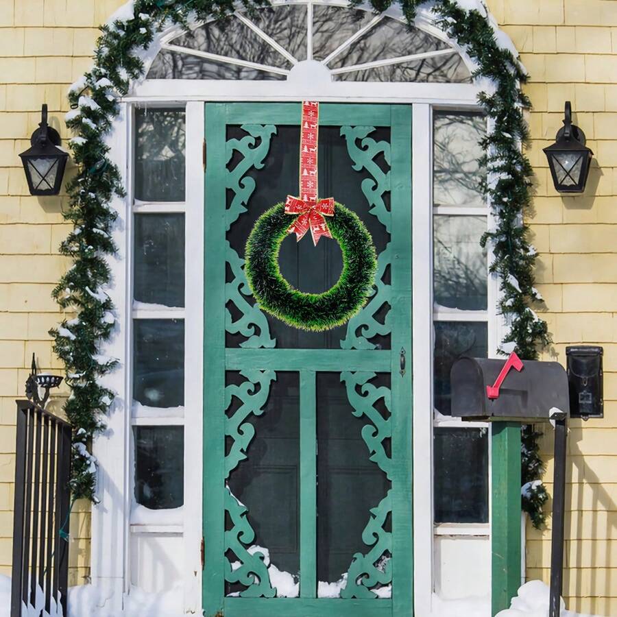 Christmas Wreath For Front Door Creative Snowy Vine Hanging Decorations For Home Office Party Celebrations
