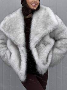 Women's Faux Fur Coat, Warm And Windproof Jacket For Autumn/Winter