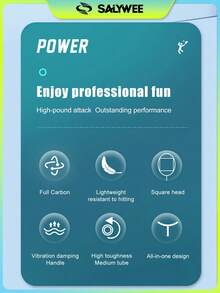 ALPSPORT POWER Composite Carbon Fiber 3U Badminton Racket <26lbs, Professional Attack Racket, Suitable For Beginners' Play - Multicolor - View 4