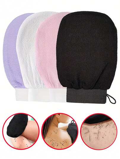 1 st djup exfolierande handskar, lena och strålande - kroppsskrubb för bad och dusch - rengör död hud och torr hud - skonsamma men effektiva exfolierande handskar, koreanska exfolierande handskar, tar tydligt bort död hud, perfekt för spraytanning eller keratosis pilaris, tillverkade av 100 % viskosfiber, kroppsskrubbpåse, väska, förvaringslåda, hårspänne