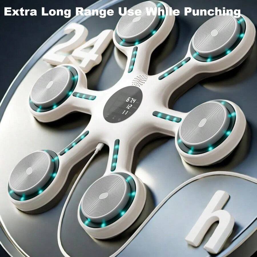 Boxing Music, máquina de boxeo de pared con Bluetooth recargable, equipo de entrenamiento interactivo, música motivacional, accesorios deportivos - Blanco - Ver 1