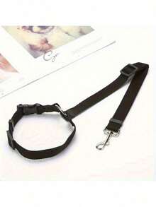 1 Pack Car Dog Seat Belt, Car Headrest Adjustable Nylon Fabric, Dog Seat Belt Car Seat Belt - Black