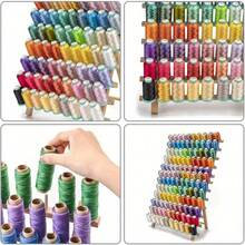 Shoze 120 Spool Thread Rack Thread Holder Wooden Thread Organiser Stand Sewing Spool Holder Thread Holder Organizer For Sewing Quilting Embroidery Hair-Braiding - 1pcs Wood Color - View 4