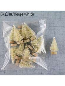 12pcs Mini Artificial Christmas Cedar Trees, Multicolor Options Including Blue, Light Green, Green, White, Gold And Silver, Suitable For Holiday, Home, Office And Garden Decoration. - Multicolor - View 8