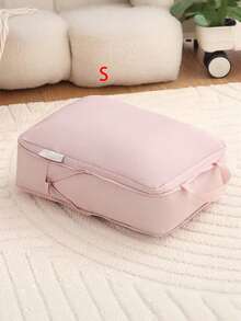 1pc Luggage Organiser Compressible Clothing Bag Down Coat Organiser Portable Large Capacity Packing Bag Organiser Suitable For Business Trip, Travelling - Pink - View 5