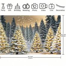 1pc Light Snow Christmas Tree Pattern Backdrop Cloth For Christmas, New Year Party, Holiday Gifts, Family Gathering, Wedding, Birthday, Anniversary, Bedroom, Living Room, Outdoor Decoration, Studio Props, Photography Backdrop