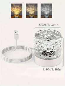 一款带有旋转水波纹效果的投影夜灯/台灯。这是一款创意床头灯，拥有16种颜色和遥控器，是一款RGB遥控氛围灯，适用于儿童房、卧室和走廊。它还可以作为圣诞灯饰、灯串、圣诞主题灯、卧室灯、灯罩、圣诞装饰品、家居装饰、客厅装饰、圣诞礼物等。 - 圓形水波紋投影燈 - 查看 13