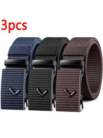 1/2/3 Stück Taktischer Gürtel, Outdoor Sport Lässig Leinwand Nylon Gurtband Herbst-Winter Accessoires, geeignet für Teenager, Jugendliche, Herren, Lässig, Outdoor, Athletisch, Urlaub, Abschlussgeschenke, Geburtstag, Alltag