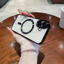 Magnetic Clear For IPhone 17 17 Air 17 Pro 17 Pro Max Case With Camera Lens Protector [Compatible With MagSafe] Luxury Plating Edge Slim Soft TPU Cover Protective Phone Case Compatible With IPhone 13 11 16 Pro Max 15 14 12 X XR XS 7 8 Plus 16e