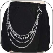 Jean Chain Belt For Men&Women, Pocket Chain Goth Punk Chain Belt Chain Layered Chunky Pants Chain And Vintage Hip Hop Wallet Chain Jewelry Accessory For Women Men - Ngôi sao4 - Xem 7
