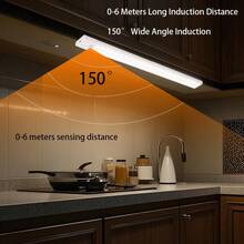 1 pieza Luz LED ultradelgada con sensor de movimiento y iluminación regulable de 3 colores, instalación inalámbrica con clip, ideal para gabinetes, armarios, estanterías y escaleras.