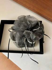 1 pieza Coletero de tul con adorno de perlas - Elegante coletero grueso para mujer, sujetador de coleta y moño con encanto romántico, sujetadores de coleta, bandas elásticas para el cabello, cuerdas para el cabello, accesorios para el cabello como regalo, accesorios para la cabeza, banda elástica - Multicolor - Ver 17