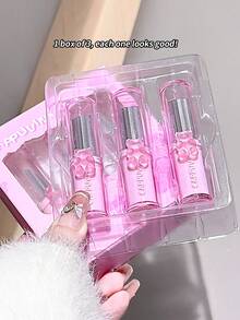 Cappuvini Moisturizing & Hydrating Mirror Gloss Plump Lip Tint, Natural Color, Bear-Shaped Solid Lip Balm, Long-Lasting & Transfer-Resistant, Versatile Lipstick - Nhiều màu - Xem 9
