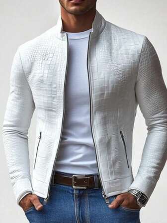 Autumn And Winter Coat Men's Stand-Up Collar Business Casual Jacket Men's Top